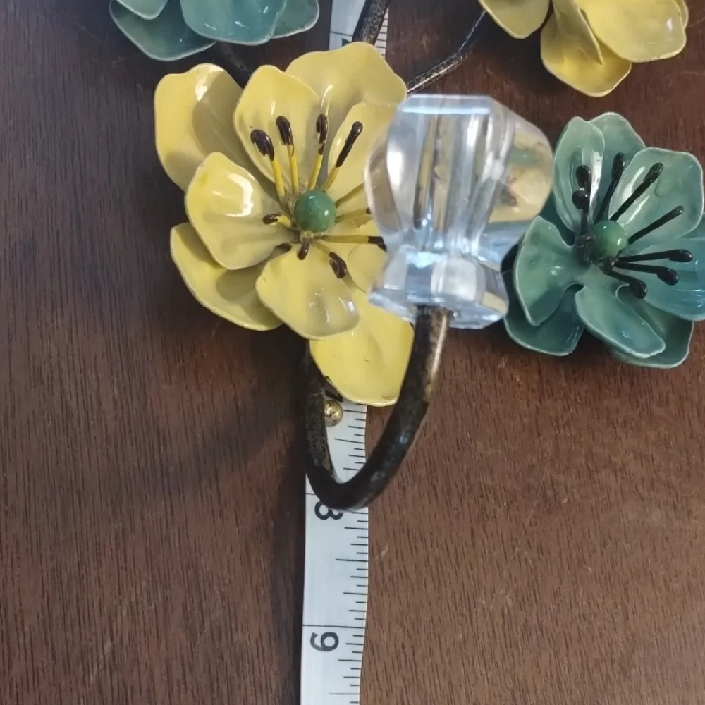 Floral Wall Decor with Green and Yellow Flowers
